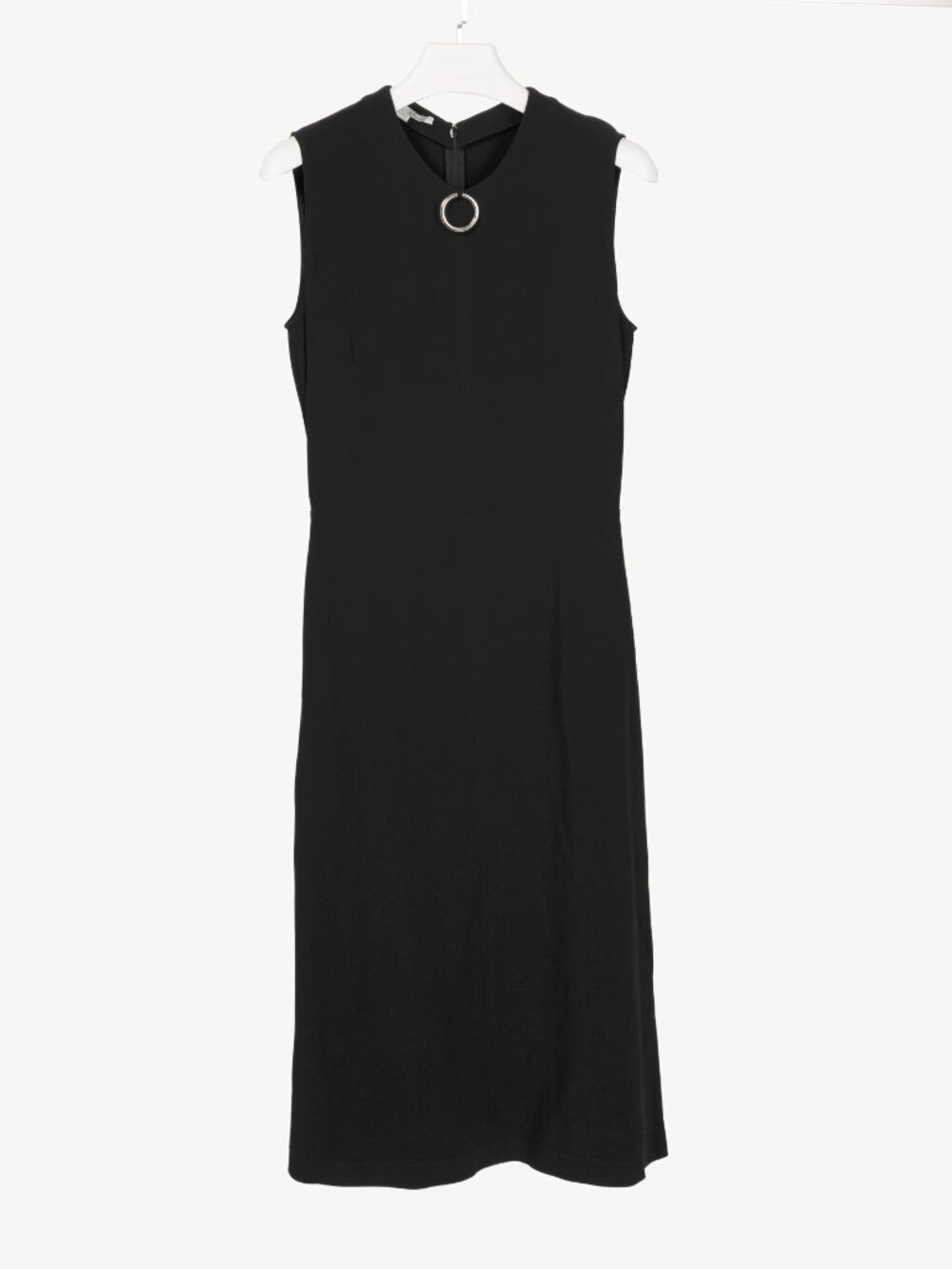Stella McCartney PF17 Black Crepe O-Ring Midi Dress